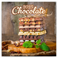 NOTIQUE Poznámkový kalendár Čokoláda 2025, voňavý, 30 x 30 cm