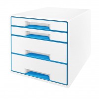 Box 4-zásuvkový Leitz WOW modrý