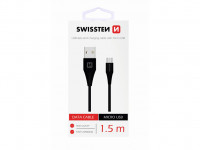 Kábel dátový Swissten USB/micro USB 1,5 m (6,5mm) čierny