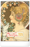 NOTIQUE Nástenný kalendár Alfons Mucha 2026, 33 x 46 cm