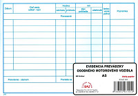 Evidencia prevádzky osobného motorového vozidla A5, 60 listov