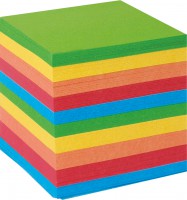 Poznámkový blok kocka farebný 9x9x9cm nelepený