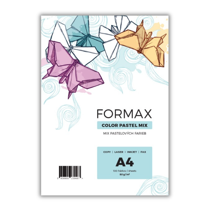 Kopírovací papier A4 80g FORMAX mix pastel /100 hárkov