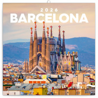 NOTIQUE Poznámkový kalendár Barcelona 2026, 30 x 30 cm