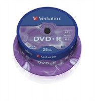 DVD+R4,7GB Verbatim cake 25 ks