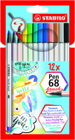 Popisovač STABILO Pen 68 brush, 12 ks