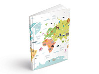 Zošit s tvrd. dosk. A5 100 list. linajkový "mapa"