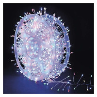 LED nano reťaz na cievke, strieborný, 9,6 m, multicolor, časovač