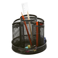 Stojan drôtený na perá Q-CONNECT otočný, čierny