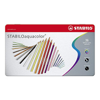 Pastelky STABILO aquacolor akvarelové, kovové balenie/36 ks
